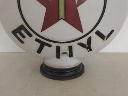 Texaco Ethty Milk Glass Gas Globe