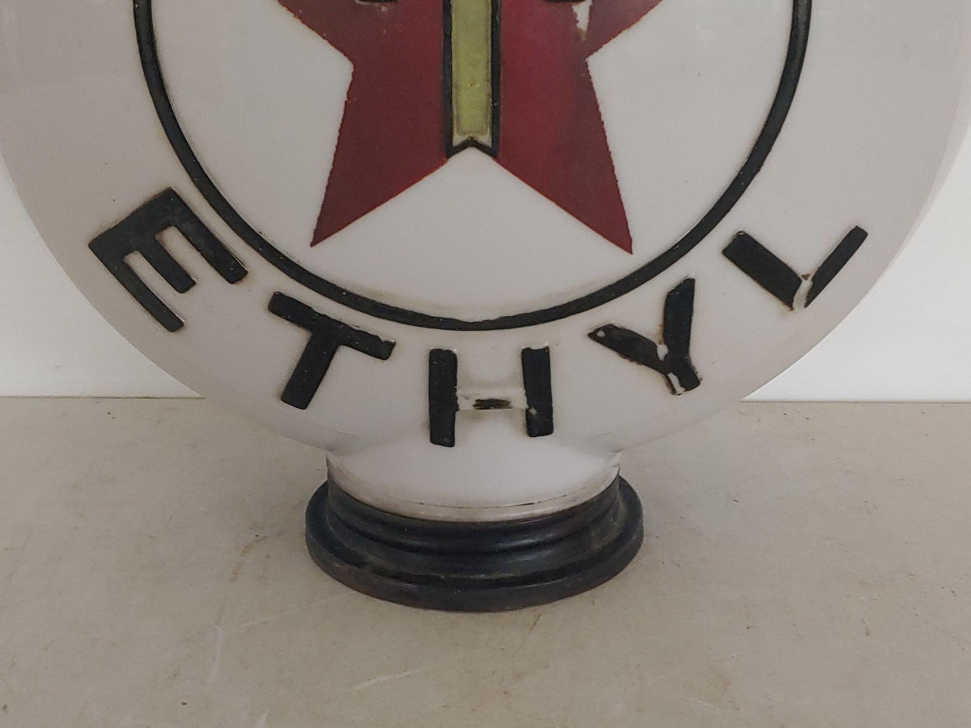 Texaco Ethty Milk Glass Gas Globe