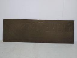 SST Racine Tires Embossed Tin Sign