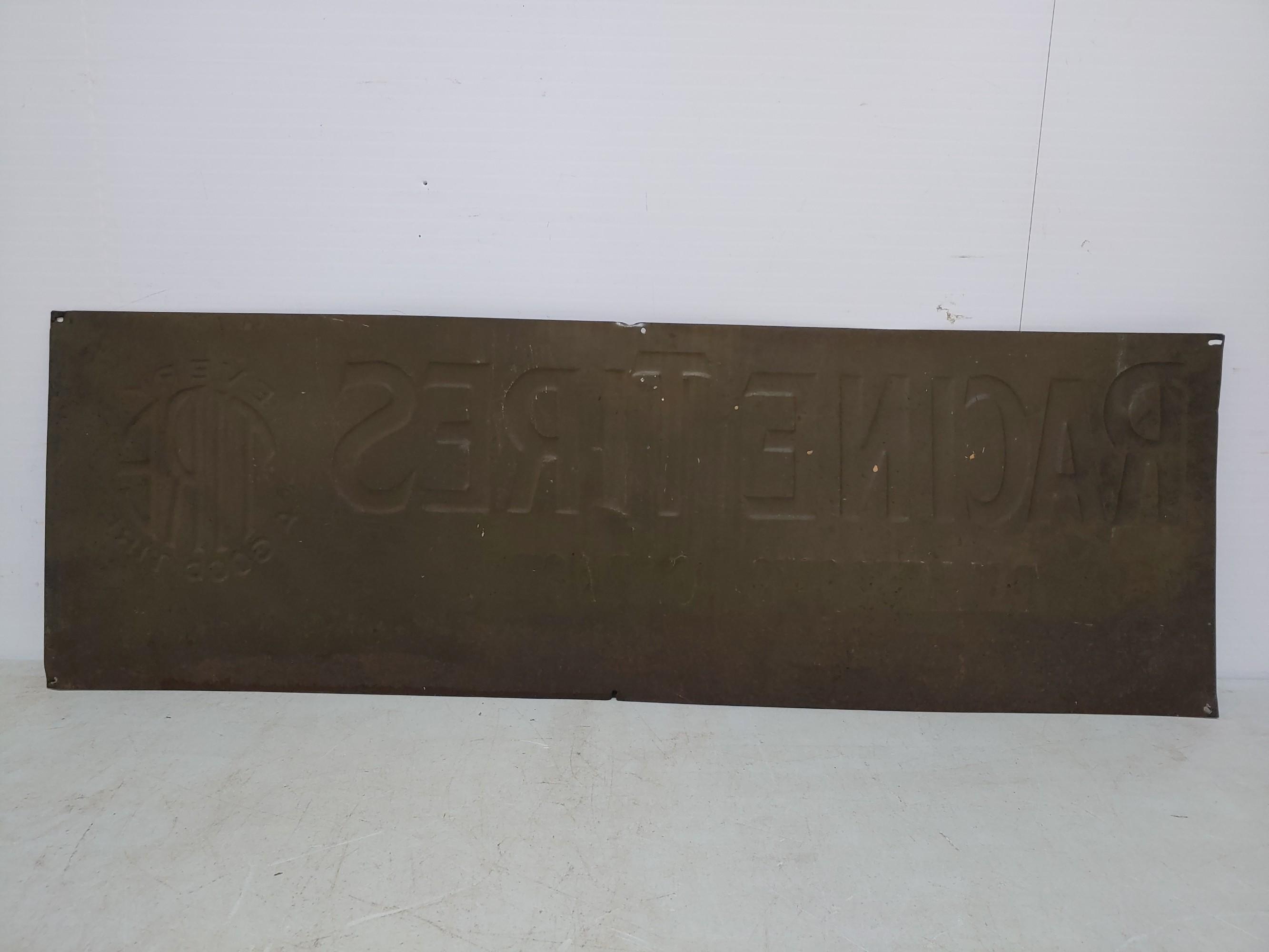 SST Racine Tires Embossed Tin Sign