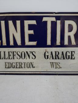 SST Racine Tires Embossed Tin Sign