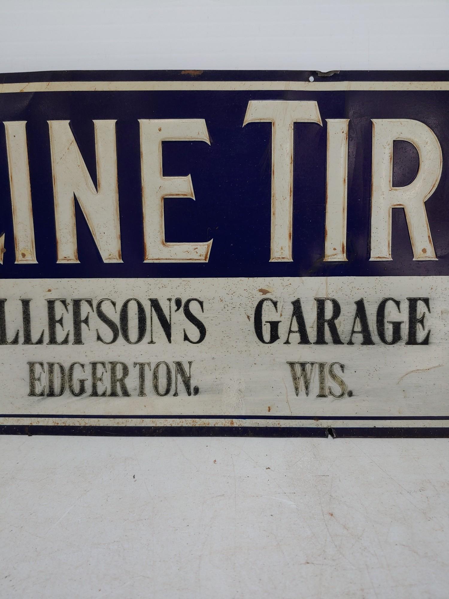 SST Racine Tires Embossed Tin Sign