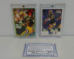 Brett Favre Two Autographed Packer Sports Cards