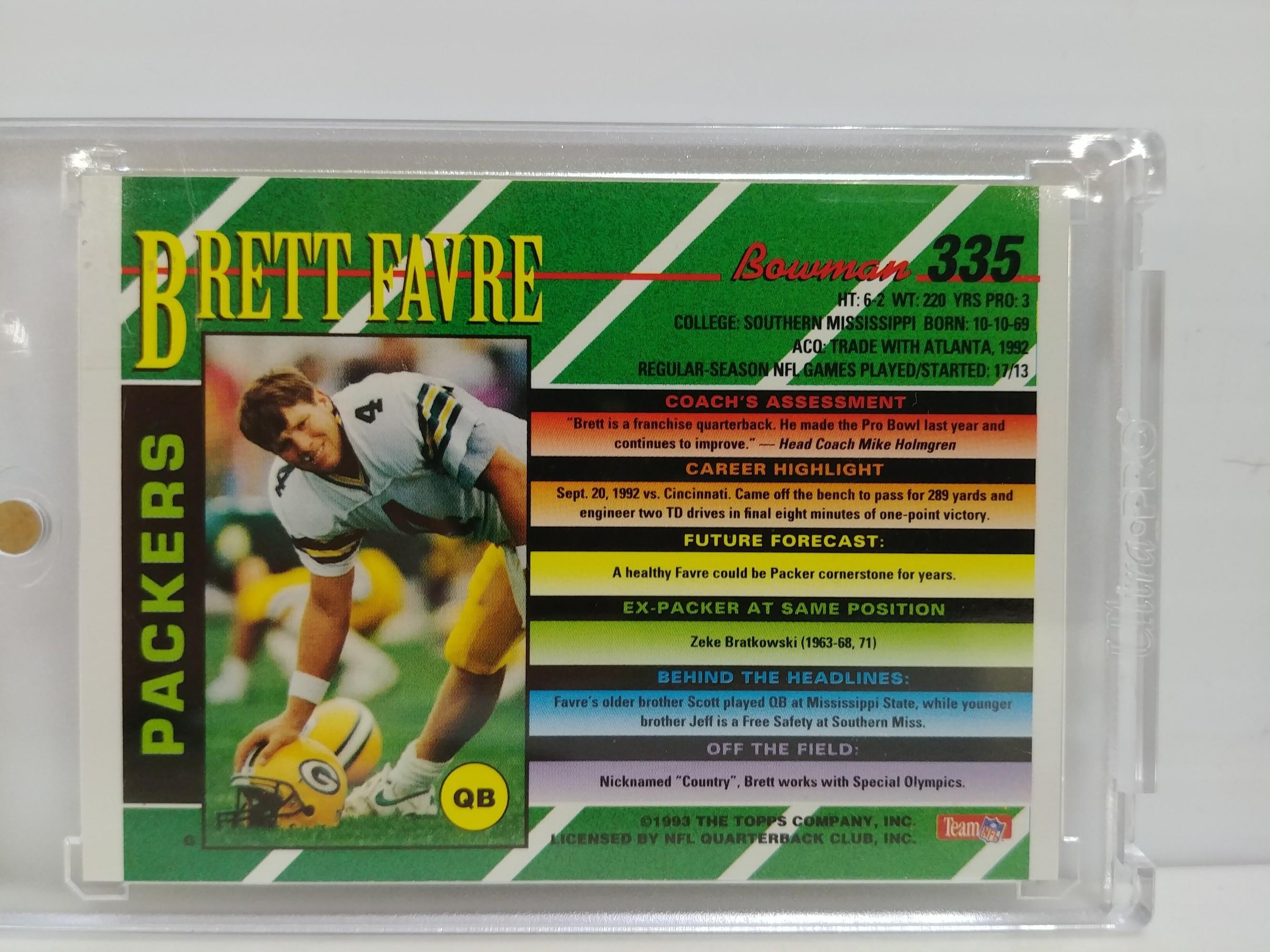 Brett Favre Two Autographed Packer Sports Cards