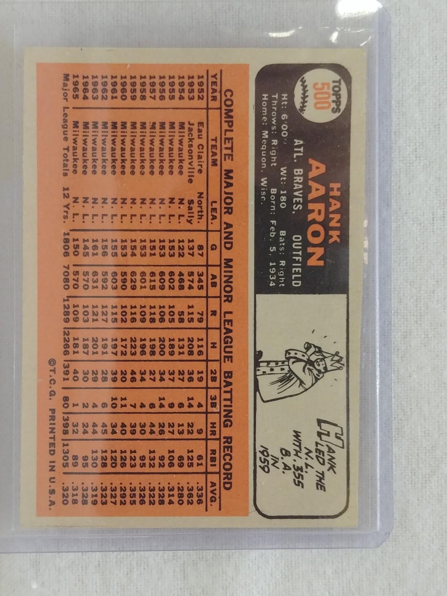 Hank Aaron 1966 Topps Baseball Card