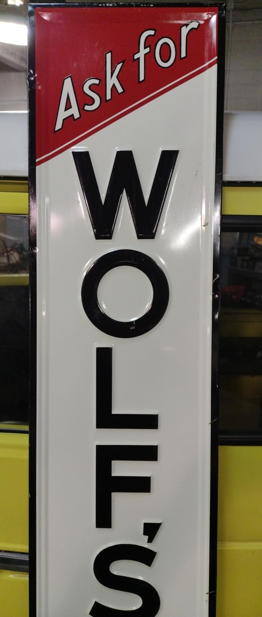 SST wolf's head motor oil sign