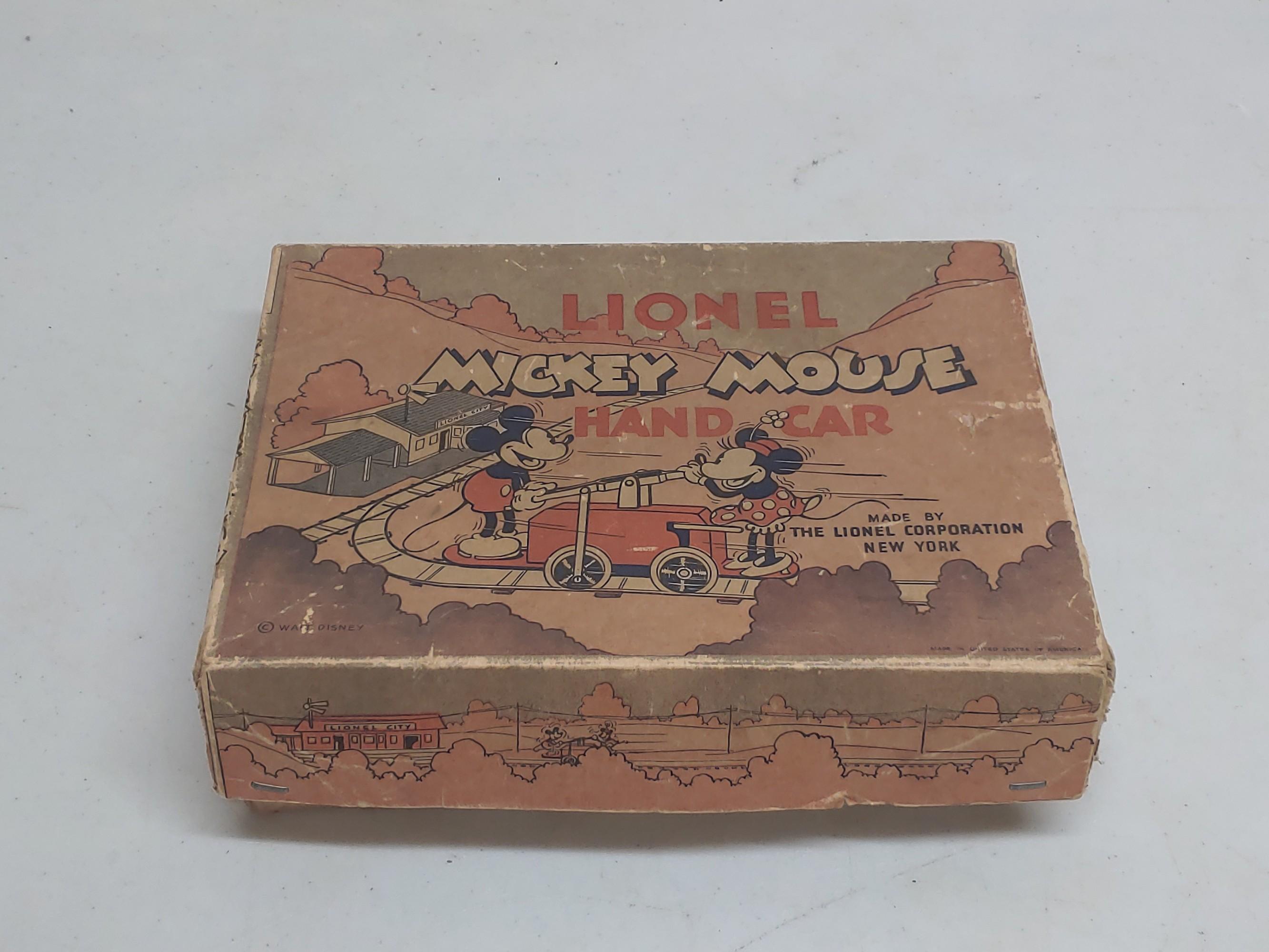 Lionel Mickey Mouse Hand Car Wind-Up Toy Set