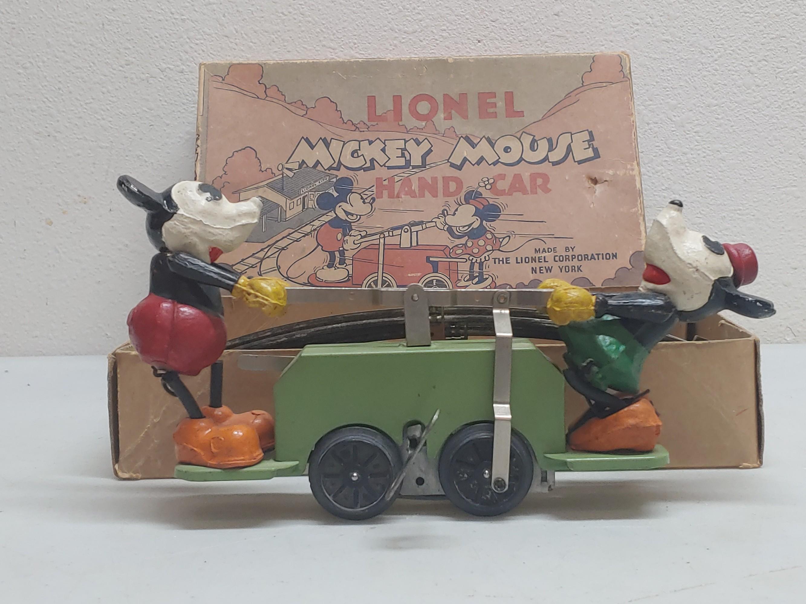 Lionel Mickey Mouse Hand Car Wind-Up Toy Set