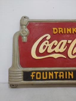 Cast Iron Coca-Cola Fountain Sign