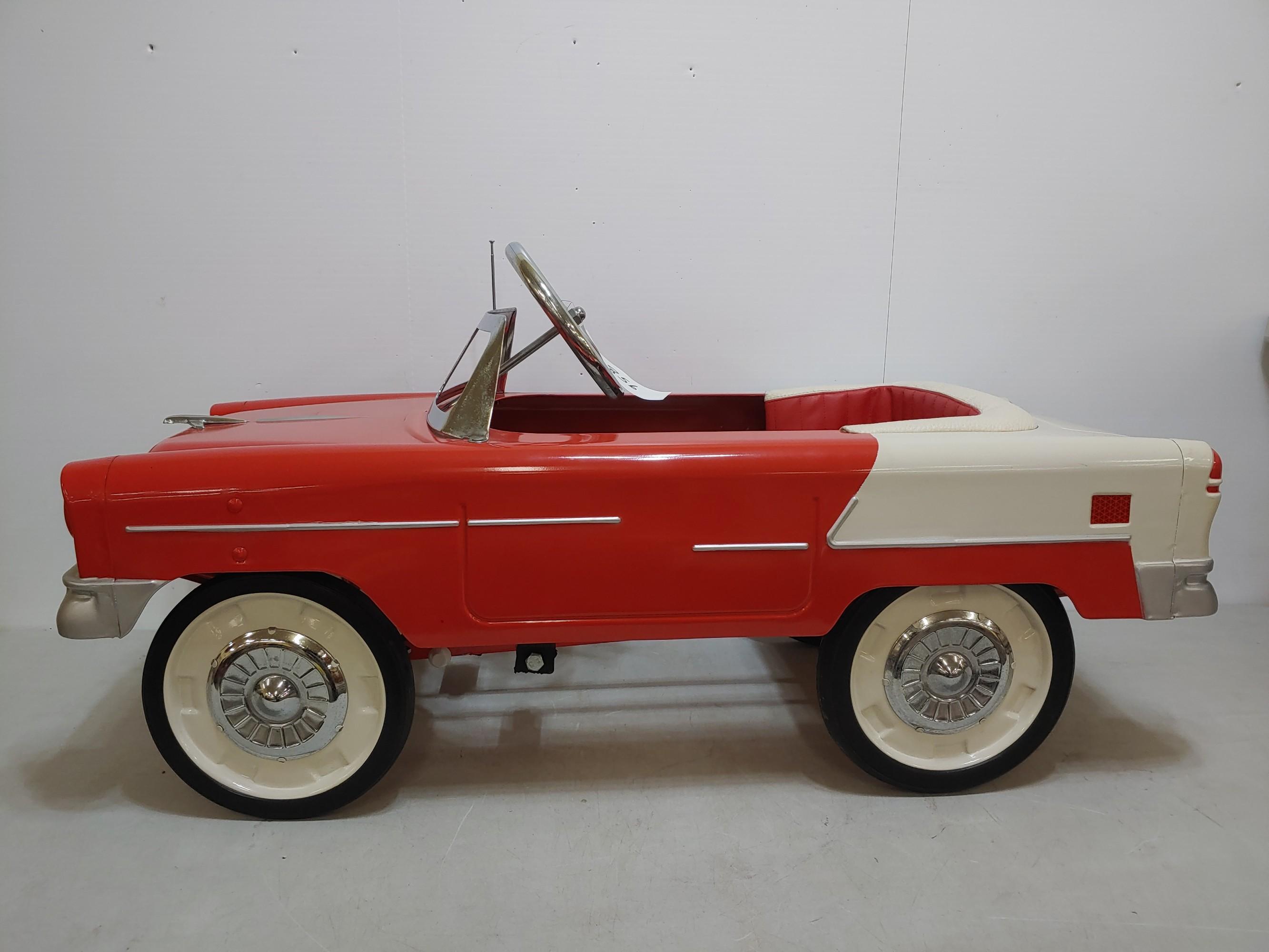 1955 Chevy Metal Pedal Car With Vinyl Seat