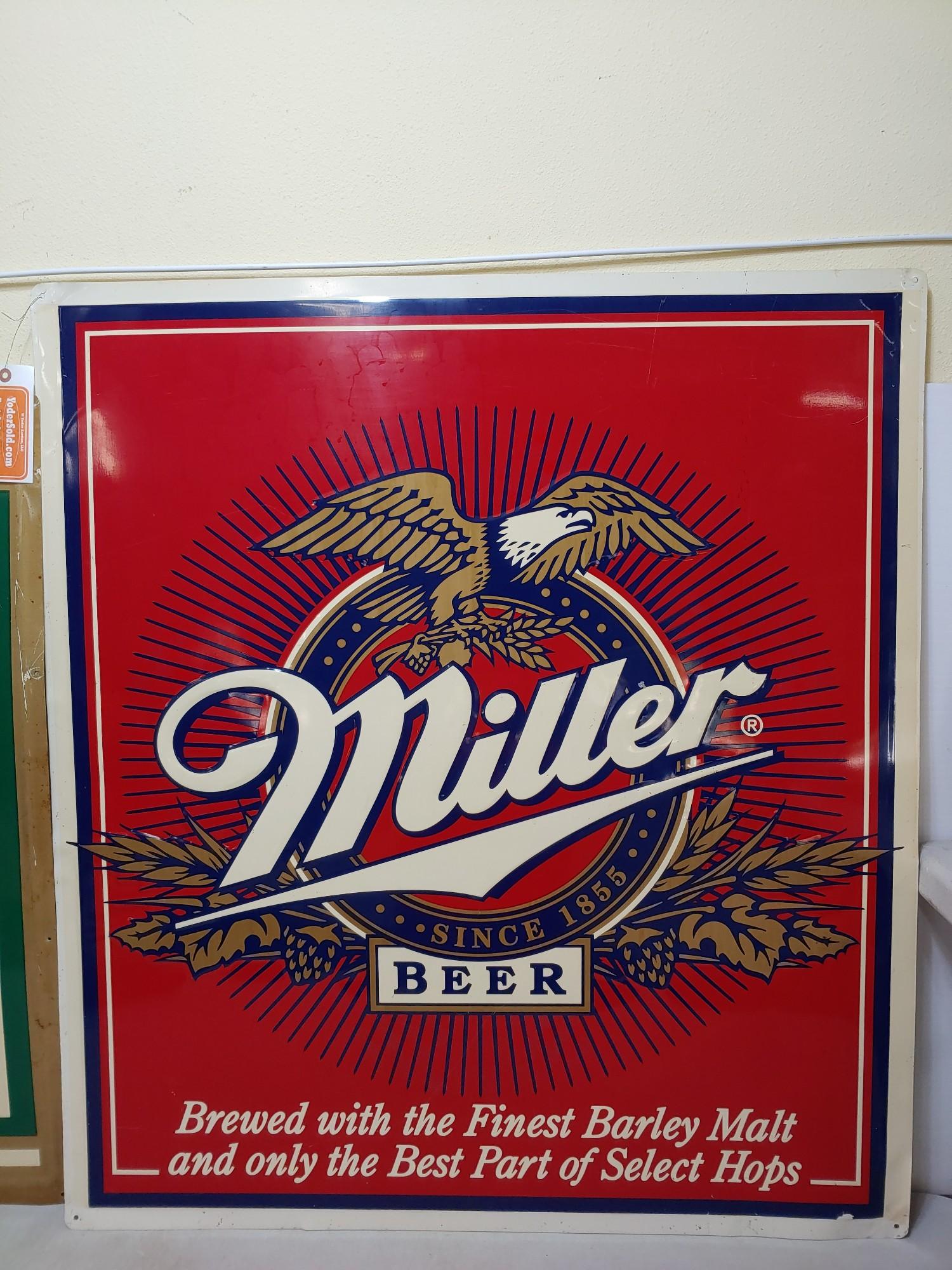 2x SST Miller Beer Embossed Signs