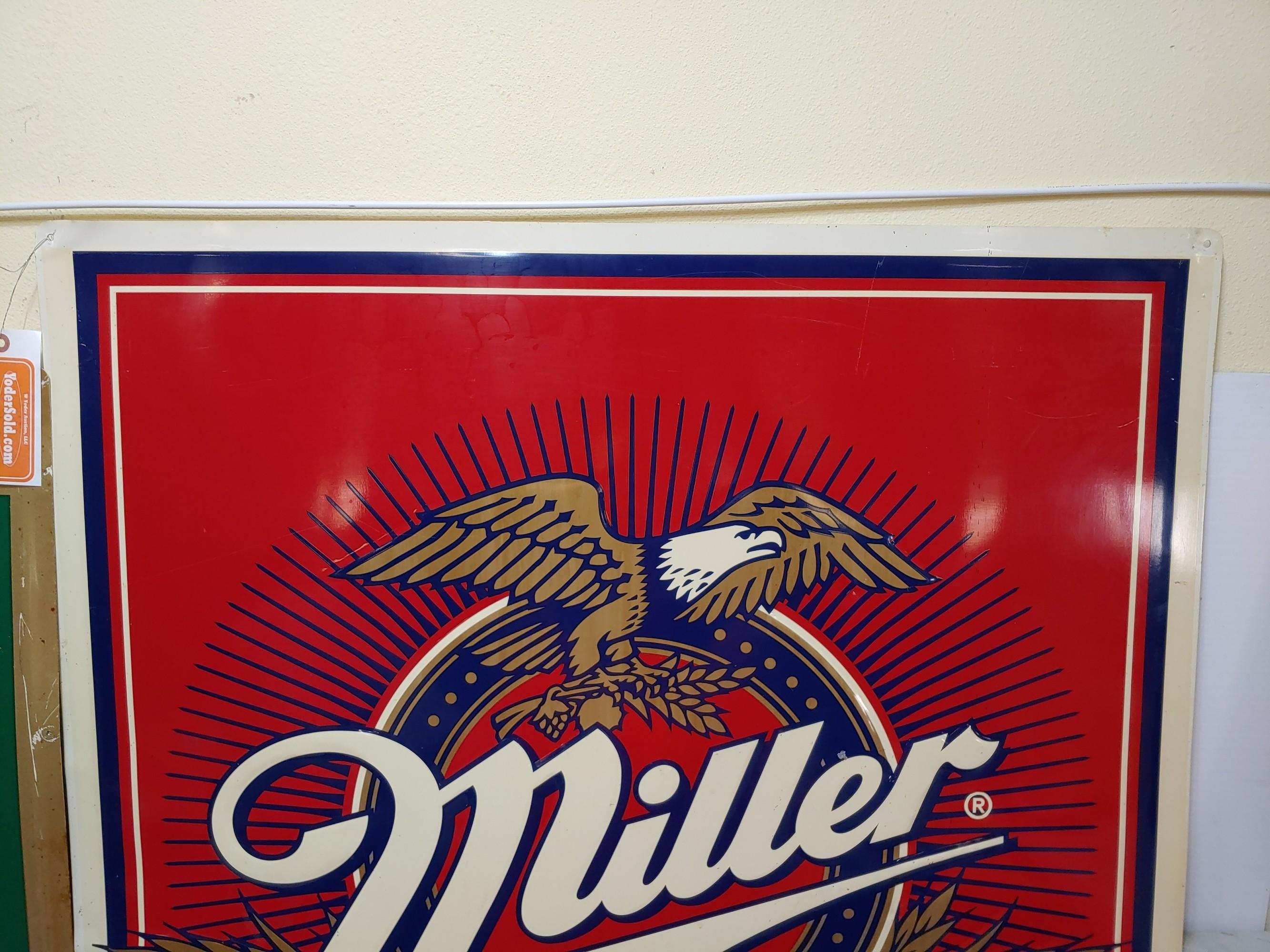 2x SST Miller Beer Embossed Signs