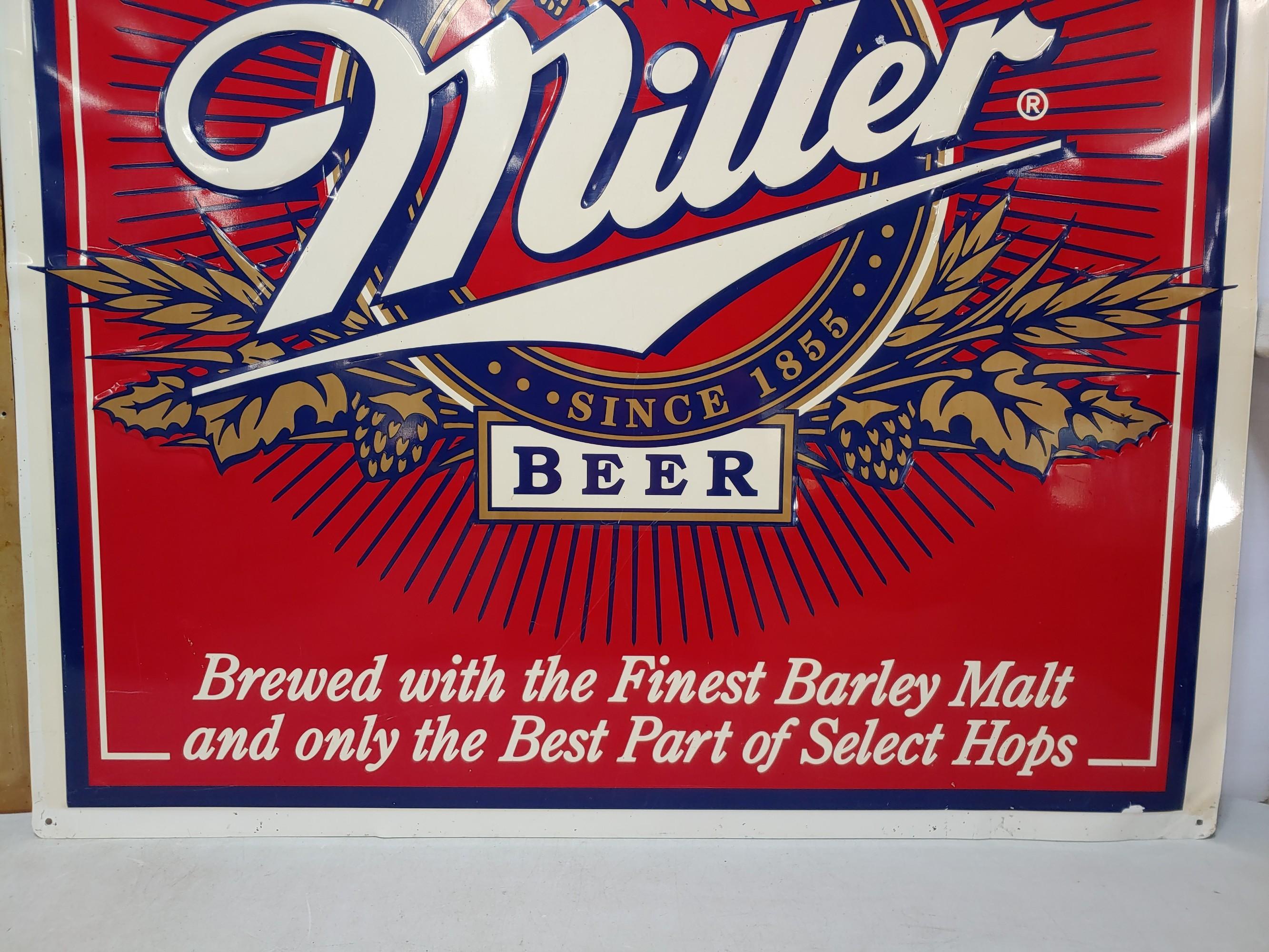 2x SST Miller Beer Embossed Signs