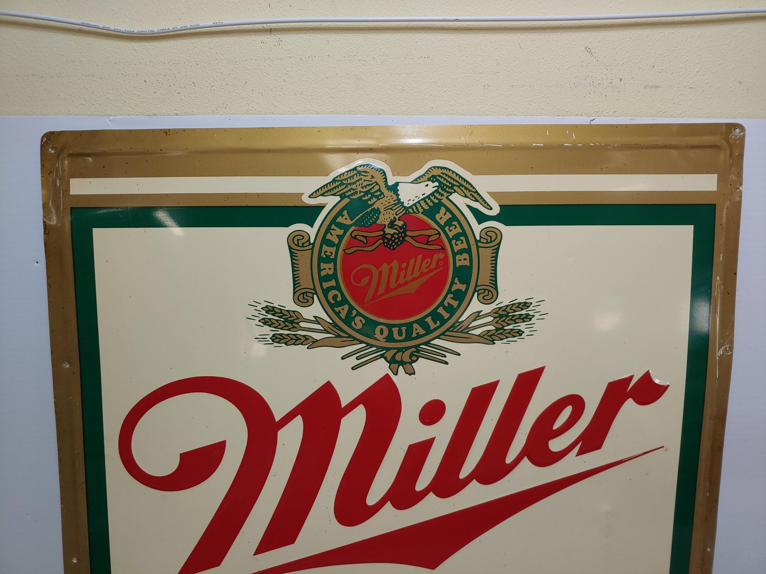 2x SST Miller Beer Embossed Signs