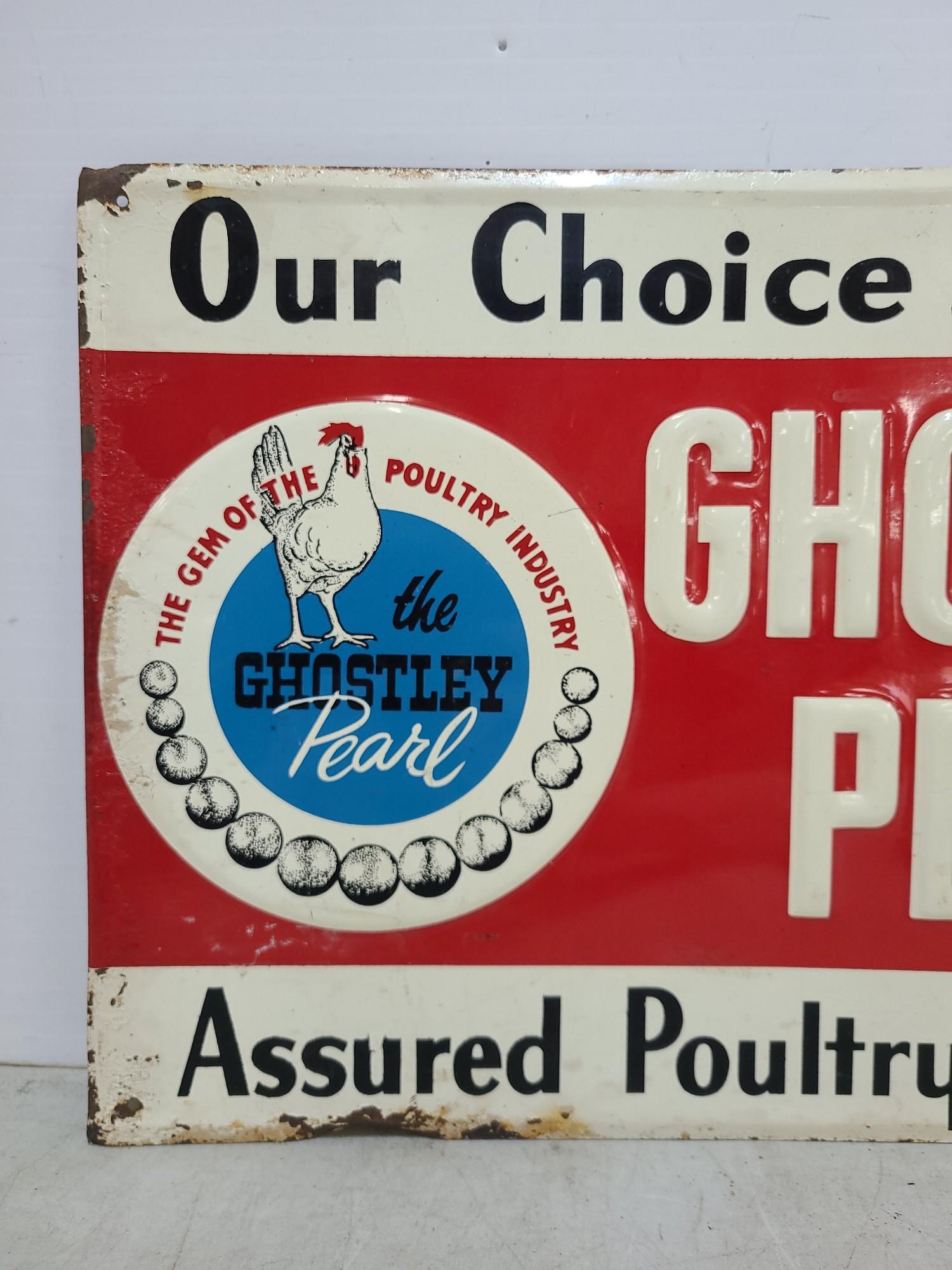 SST Embossed Ghostly Pearl Poultry Dealer Sign