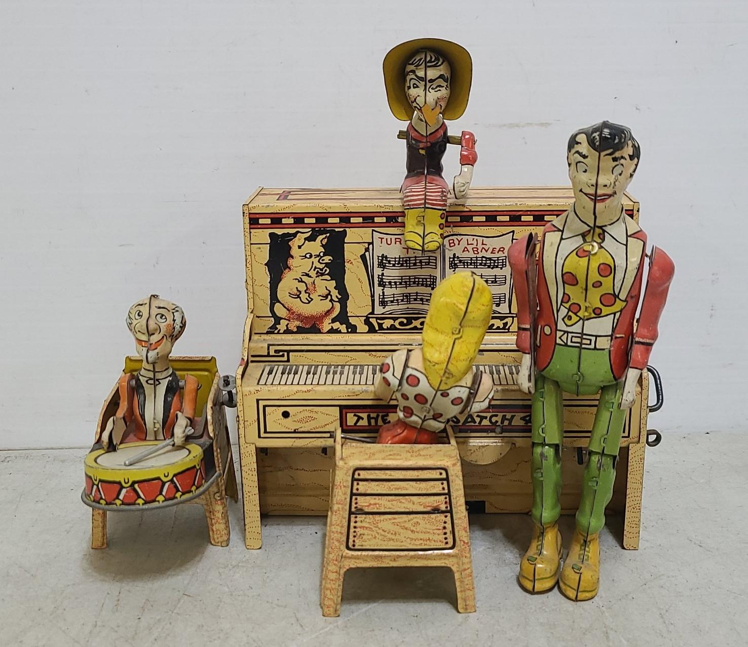 Unique Art L'il Abner Dogpatch Band Wind Up Tin Toy