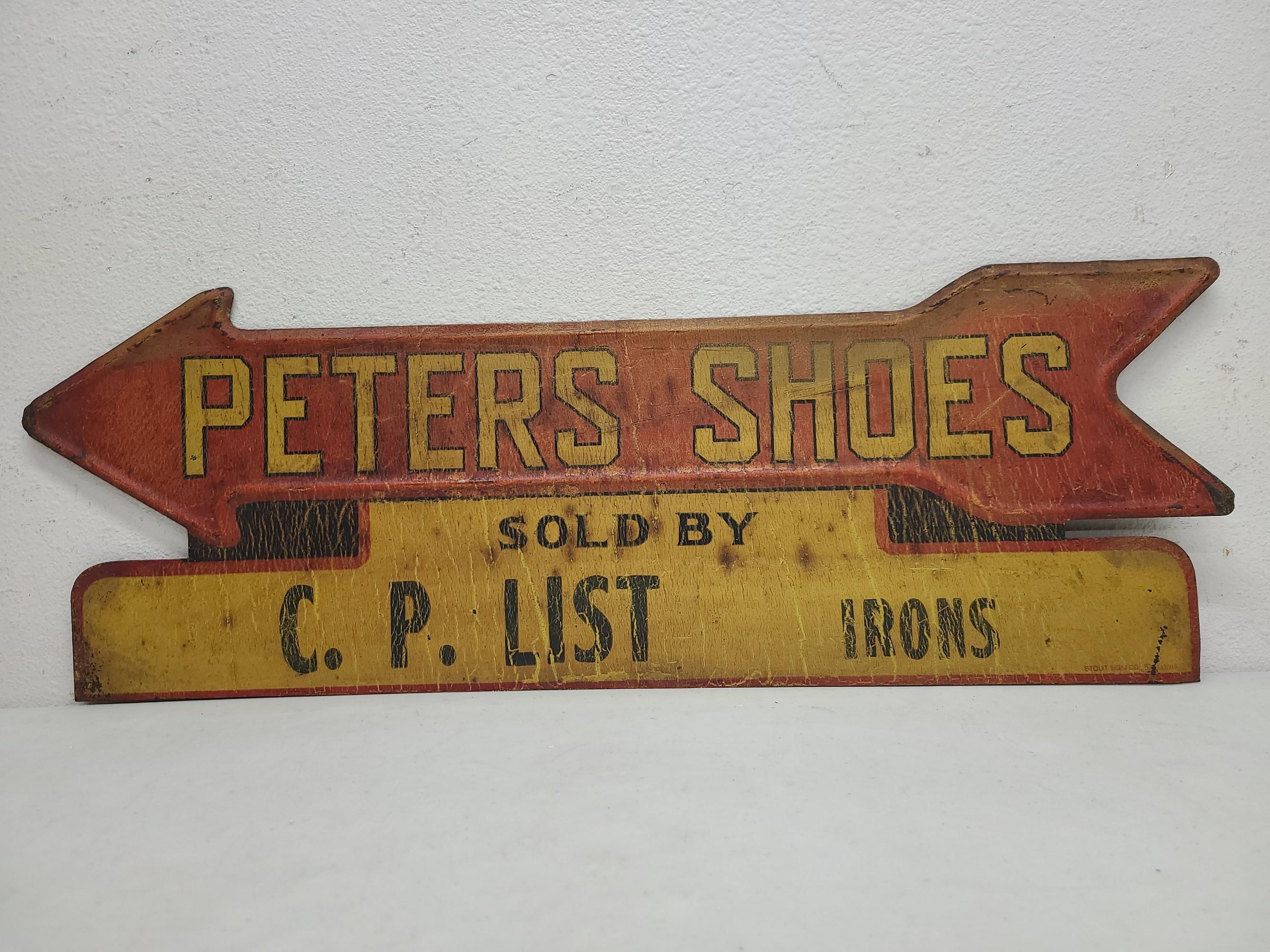 SST Embossed Peters Shoes Store Sign