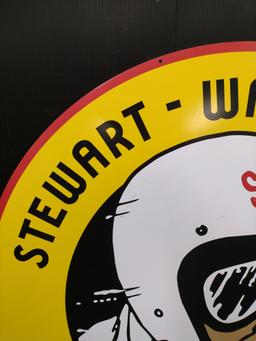 Single-Sided Aluminum Stewart Warner Instruments Advertising Sign