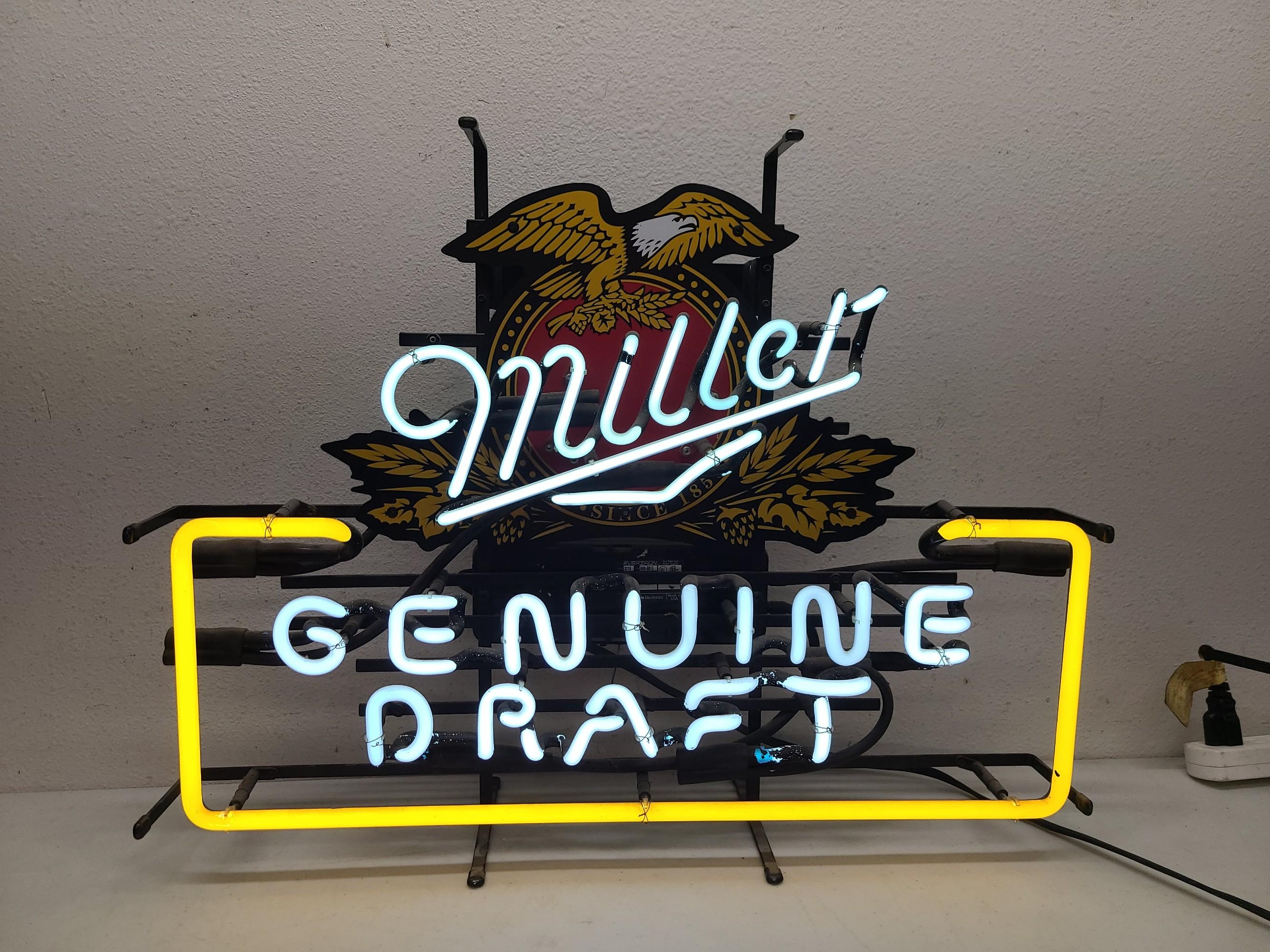 Miller Genuine Draft Neon Advertising Sign