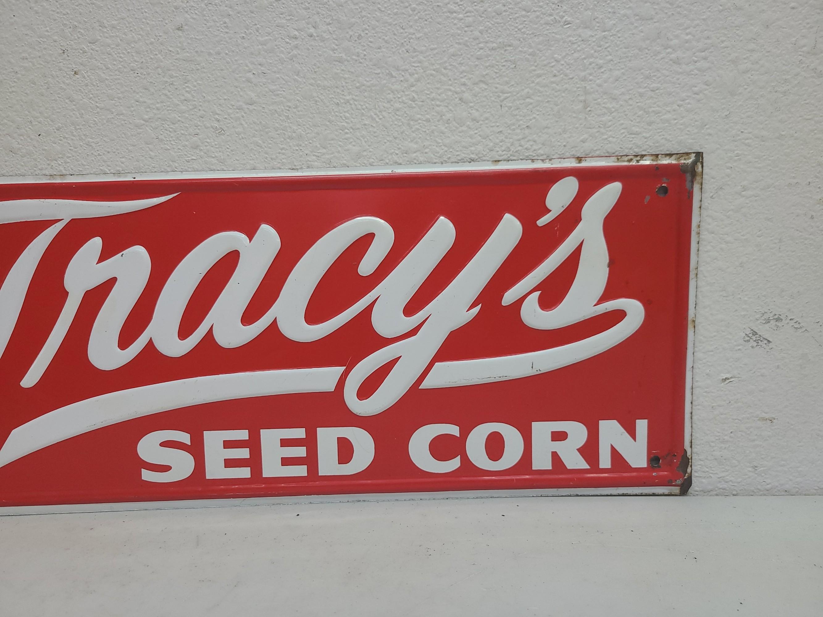 SST Embossed, Tracy's Seed Corn Sign