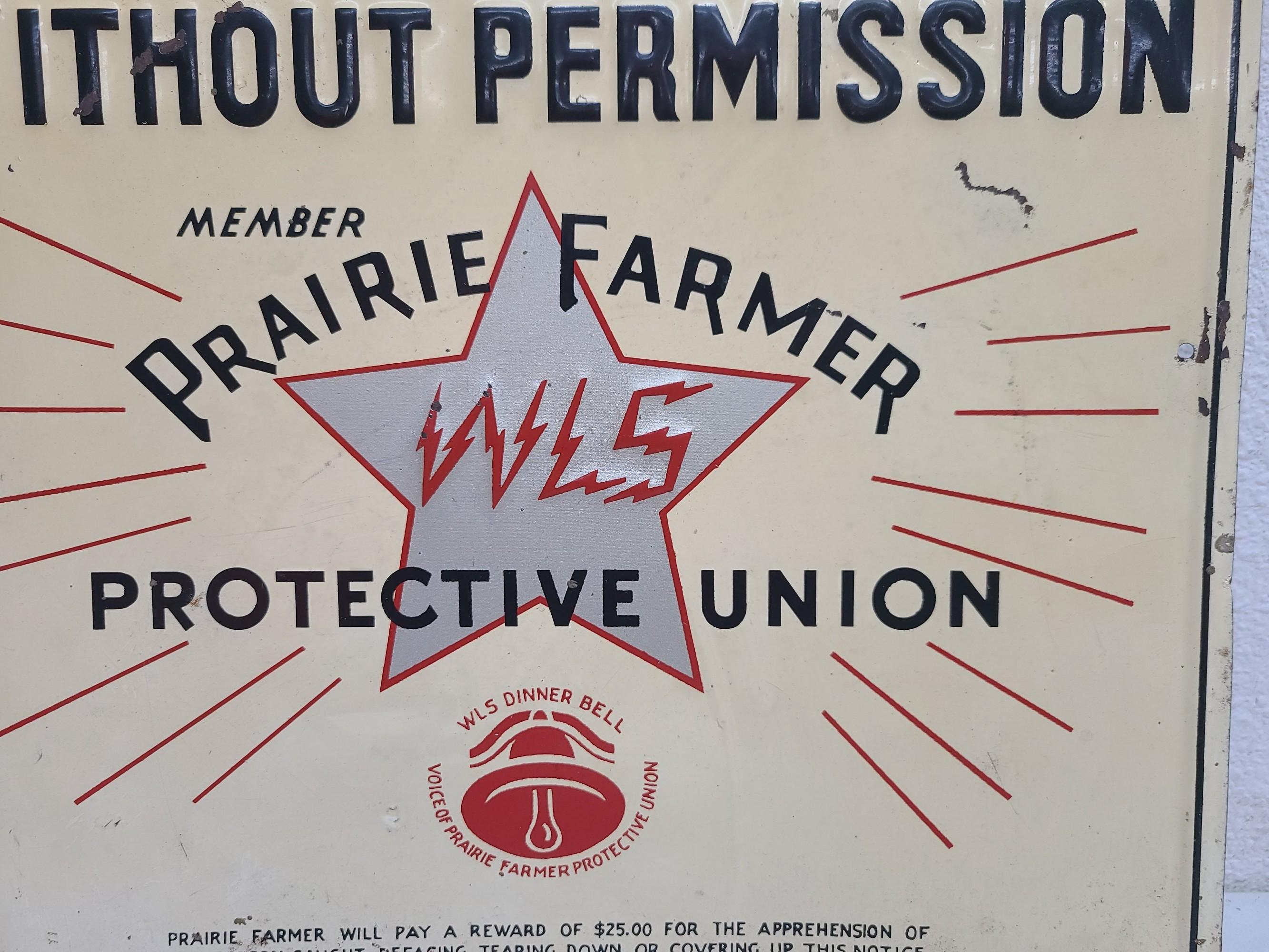 SST Embossed, No Trespassing, Prairie Farmer Reward Sign