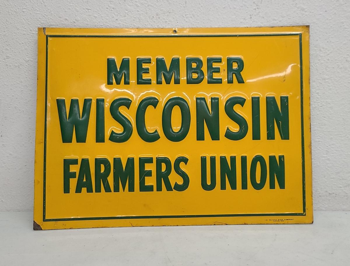 SST Embossed,  Wisconsin Farmers Union Sign