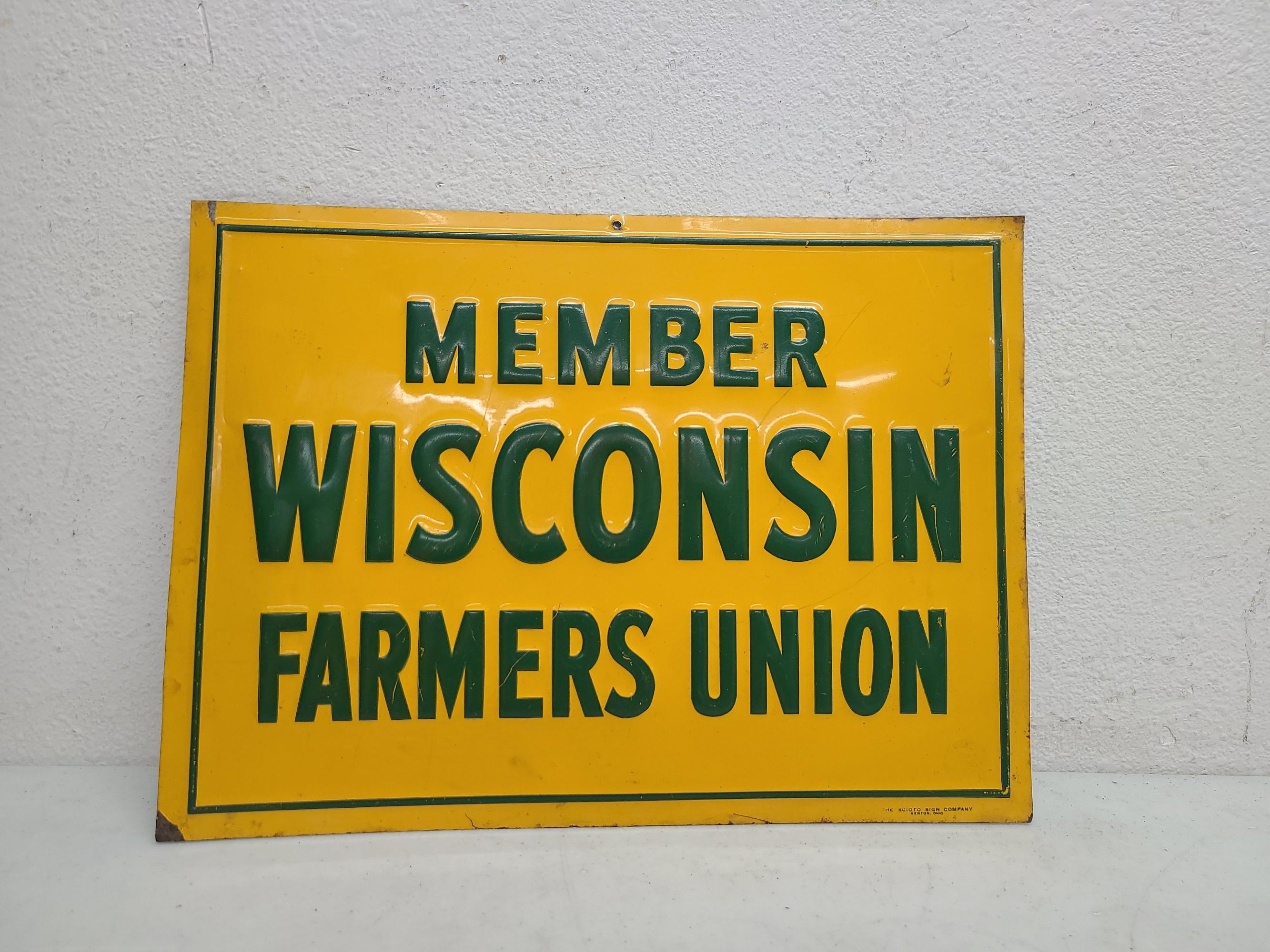 SST Embossed,  Wisconsin Farmers Union Sign