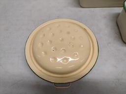 3 Enamelware Containers With Lids