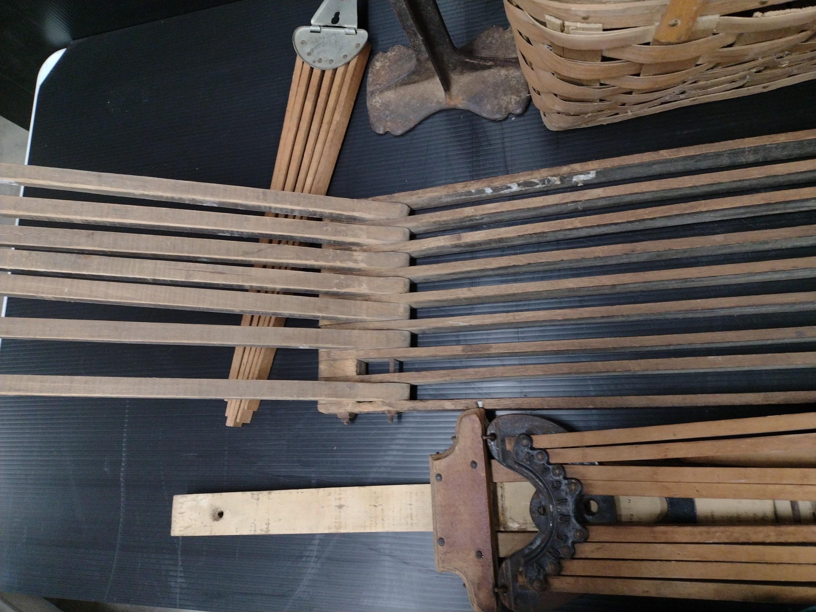 Vintage Drying Racks, Picnic Basket, Shoe Anvil And More