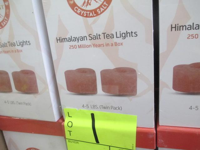 HIMALAYAN SALT HEART TEA LIGHTS (TWIN PACKS) 3-5 LB EA. $22.15 RETAIL EA.