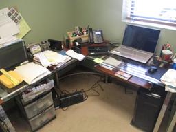 GLASS TOP DESK WITH LEFT RETURN