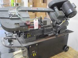 METAL CUTTING BANDSAW-CENTRAL MACHINERY 110/220 16A 63469 WITH LUBE PUMP-POWERS UP