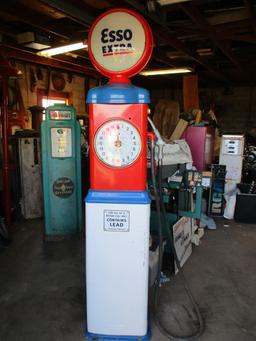 GILBARCO CLOCK FACE MODEL TMLSXI WITH ORIGINAL ESSO EXTRA GLOBE INCLUDED