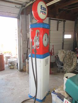 GILBARCO CLOCK FACE MODEL TMLSXI WITH ORIGINAL ESSO EXTRA GLOBE INCLUDED