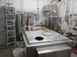 LOT-BREWHOUSE EQUIPMENT=CONTROL PANEL-HOT LIQUOR TANK-BREW KETTLE-PUMPS-VIEW ALL PHOTOS