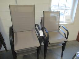 LOT--(7) TAN FABRIC STACKING CHAIRS