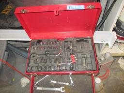 RED 2 DRW. TOOLBOX WITH CONTENTS