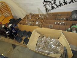 BOX LOTS ASST. GLASSWARE.MUGS/CUPS/GROWLERS