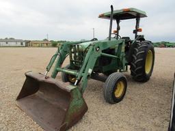 1870 5400 JOHN DEERE 2 POST 2WD W/520 JD LOADER 16.9X30 3574HRS 3574 S/N:LV5400D340703