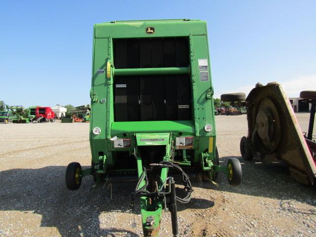 4570 468 JOHN DEERE MEGAWIDE PLUS ROUND BALER W/1000 PTO & MONITOR 14679 BALES