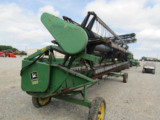 9308 220 JOHN DEERE GRAIN HEAD W/20' HEADER TRAILER