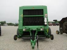 1946 569 JOHN DEERE MEGAWIDE PLUS ROUND BALER W/PTO 1000 MON 18285BALES S/N:1E00569XAFG427337