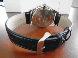 Allude Mens Watch, FMDAL586. black dial & faux leather band