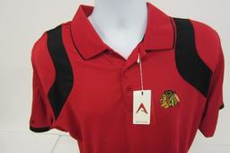 WASHINGTON BLACKHAWKS Antigua Fusion Size L Officially Licensed Fan Apparel Mens Polo Shirt NWT Reta