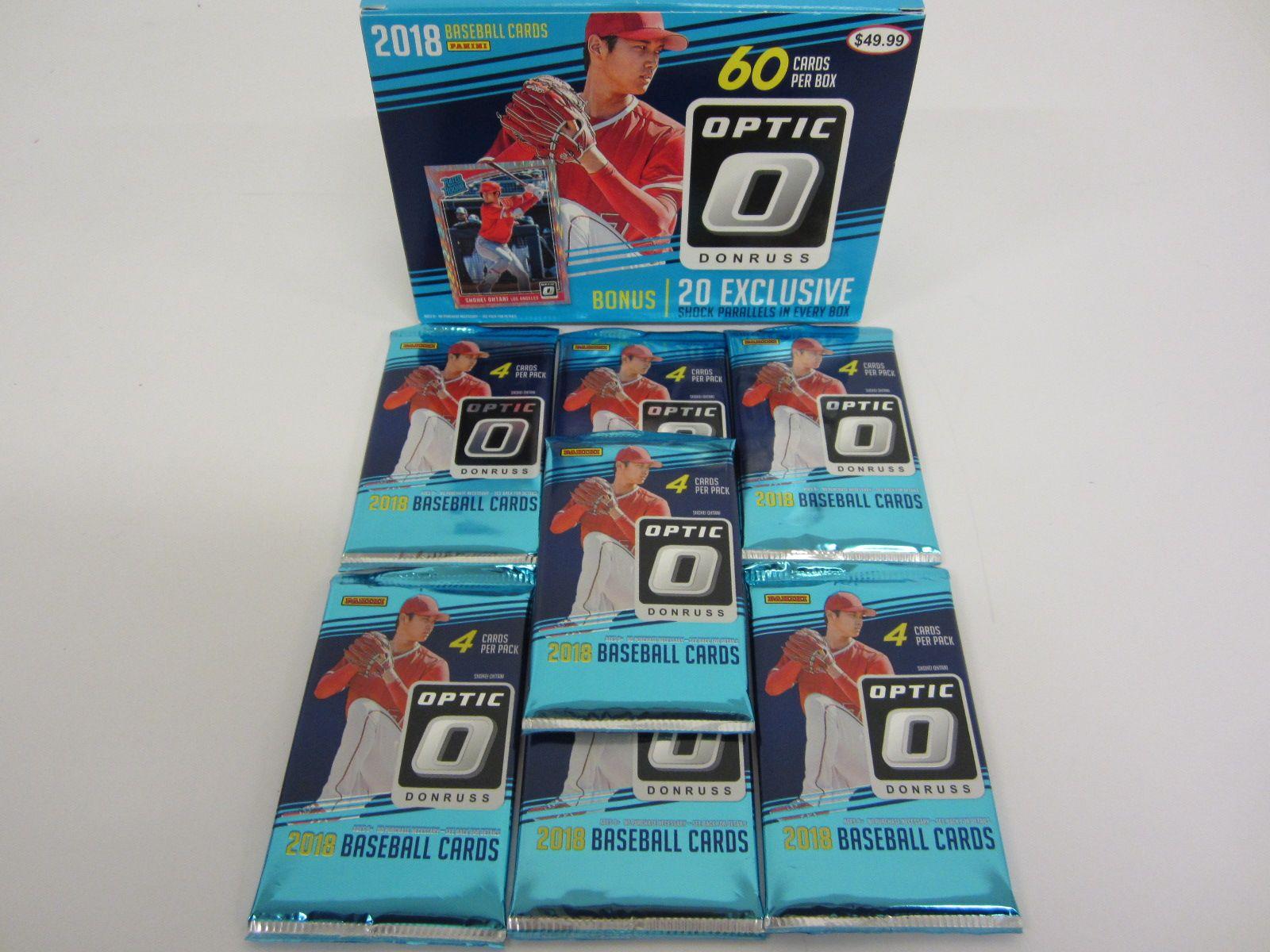 2018 Donruss Optic Baseball Trading Card Box with 7 x Sealed Packs