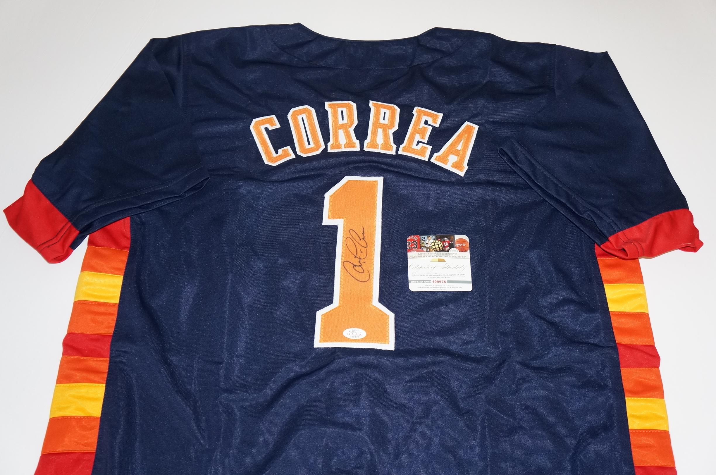 Carlos Correa Houston Astros signed baseball jersey