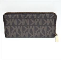 Womens Michael Kors Credit Card Money Coin Brown Monogram Wallet