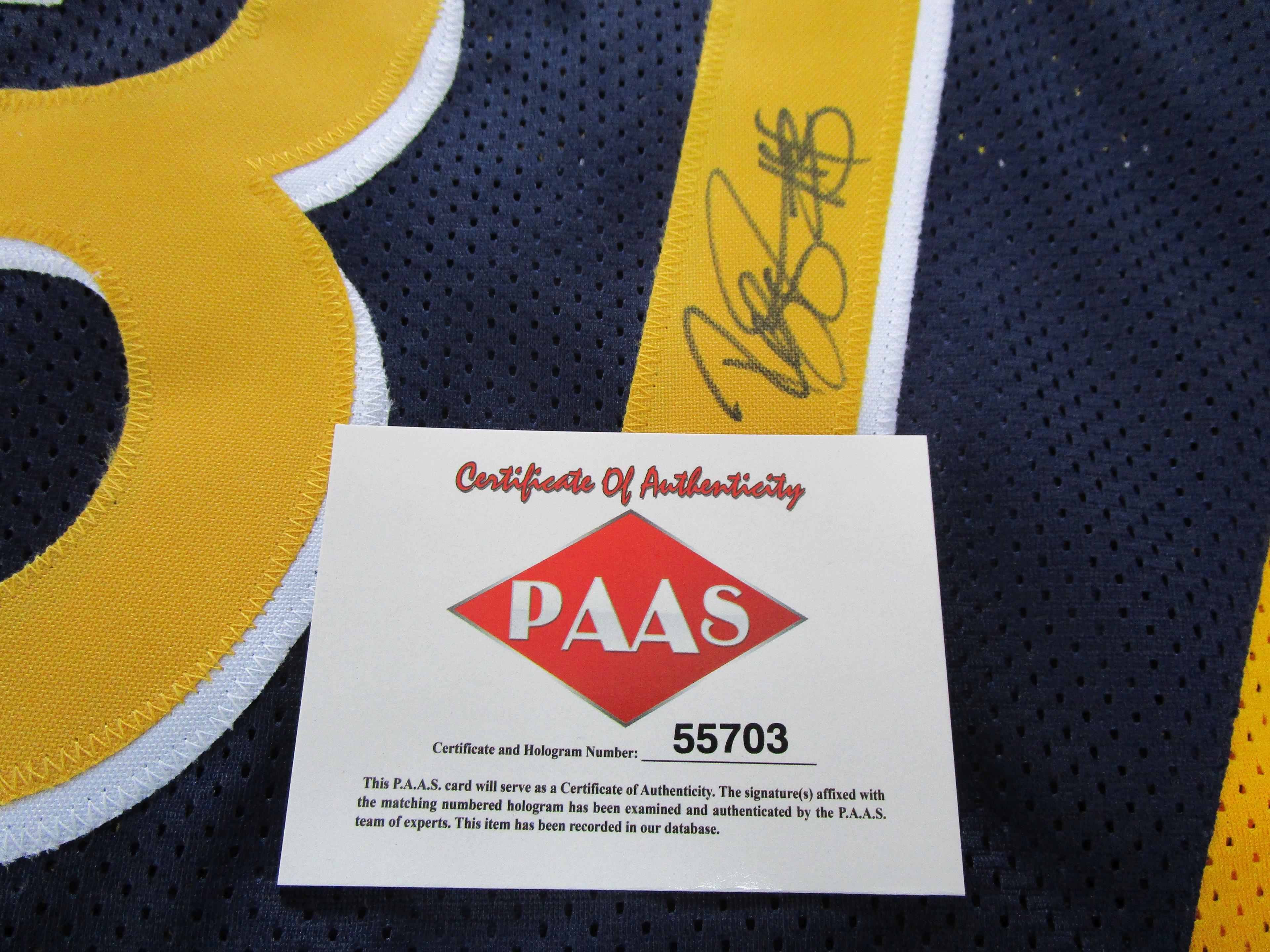 Reggie Miller of the Indiana Pacers signed autographed basketball jersey PAAS COA 703