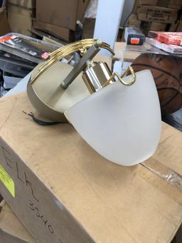 Gold Wall Sconce with Frosted Dome