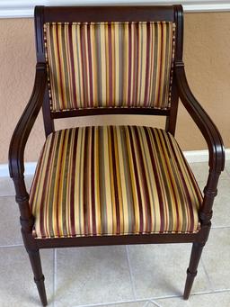 Occasional Wood Framed Upholstered Cushion Seat and Back Chair
